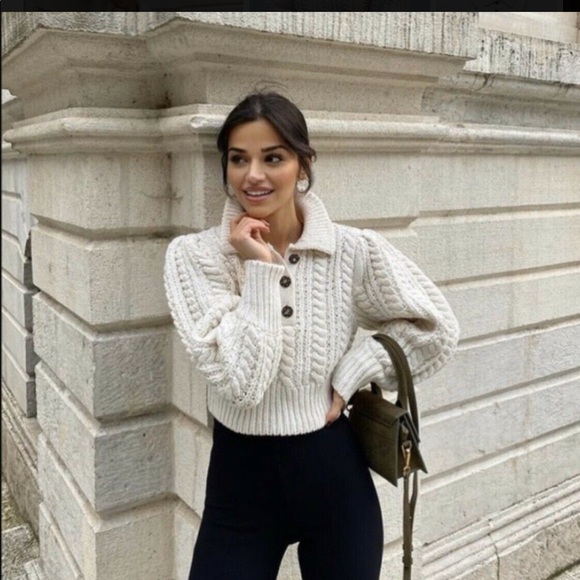 Zara Cable Knit Sweater - Picture 2 of 16